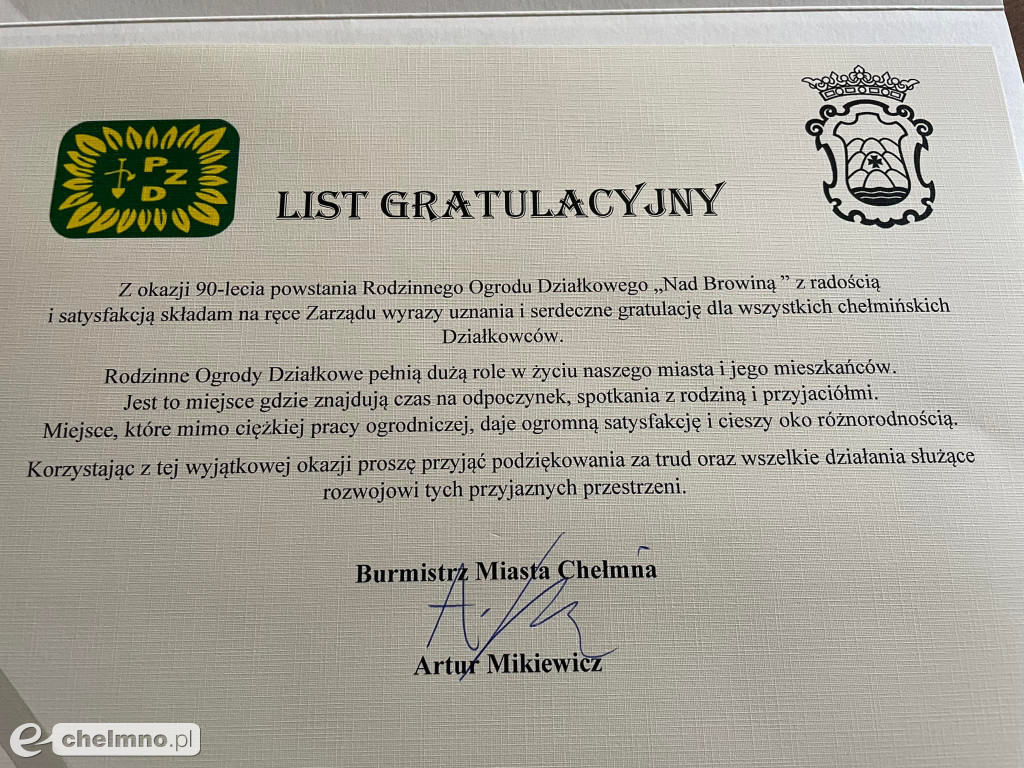 90-lecie powstania ROD „Nad Browiną”