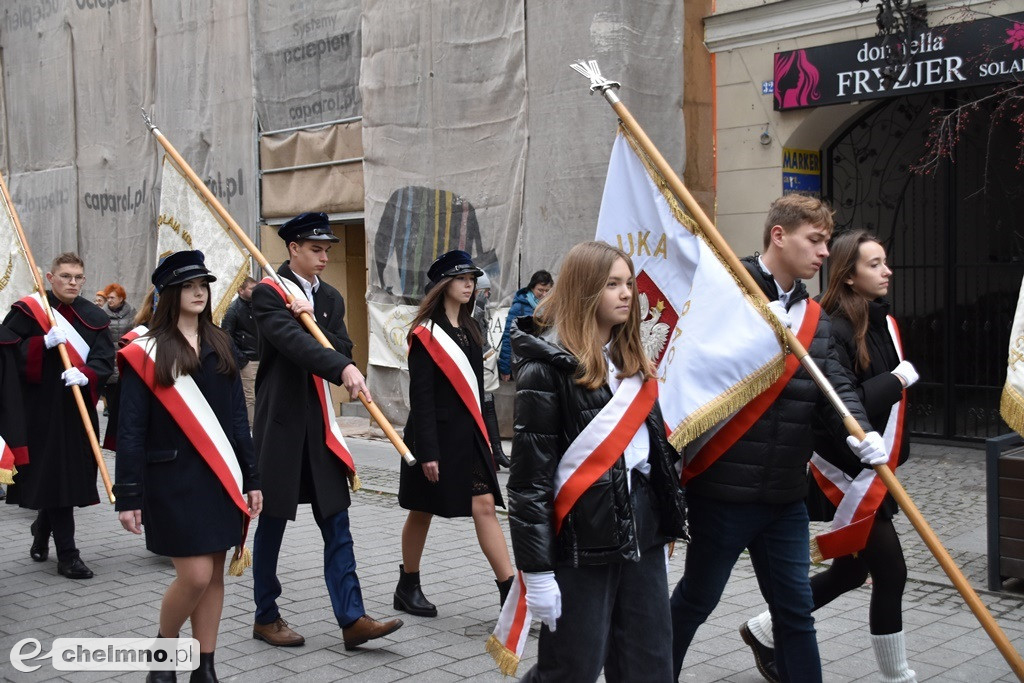 Patriotyczny przemarsz ulicami Chełmna