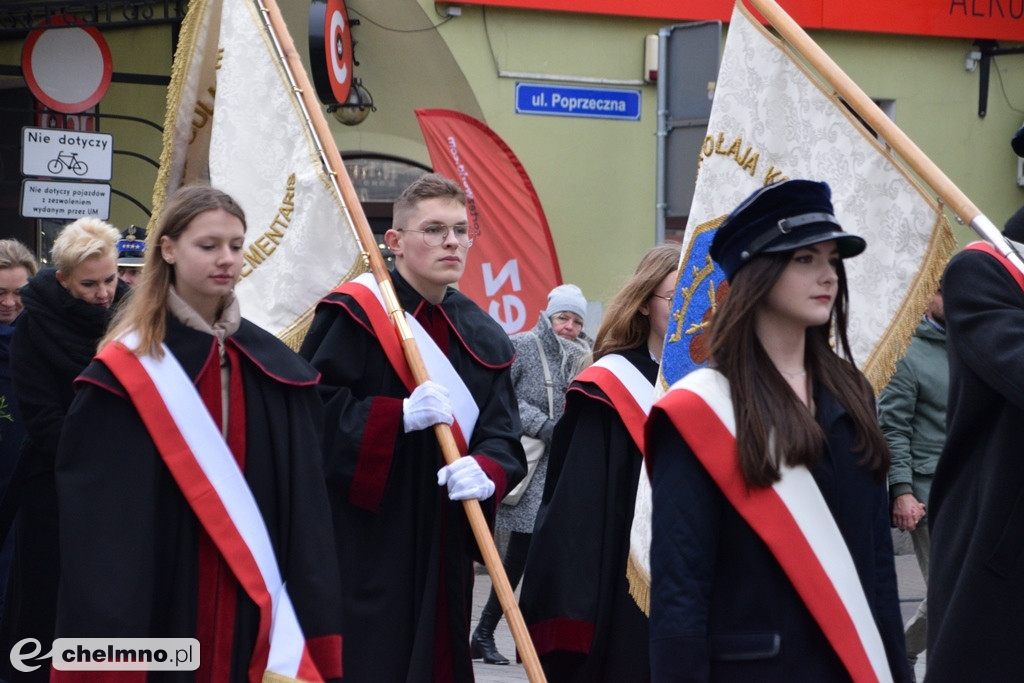 Patriotyczny przemarsz ulicami Chełmna