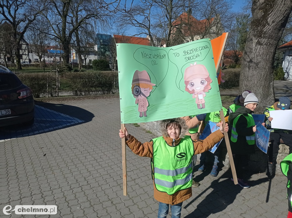 Polfin uczył dzieci w Chełmnie przechodzić przez jezdnię