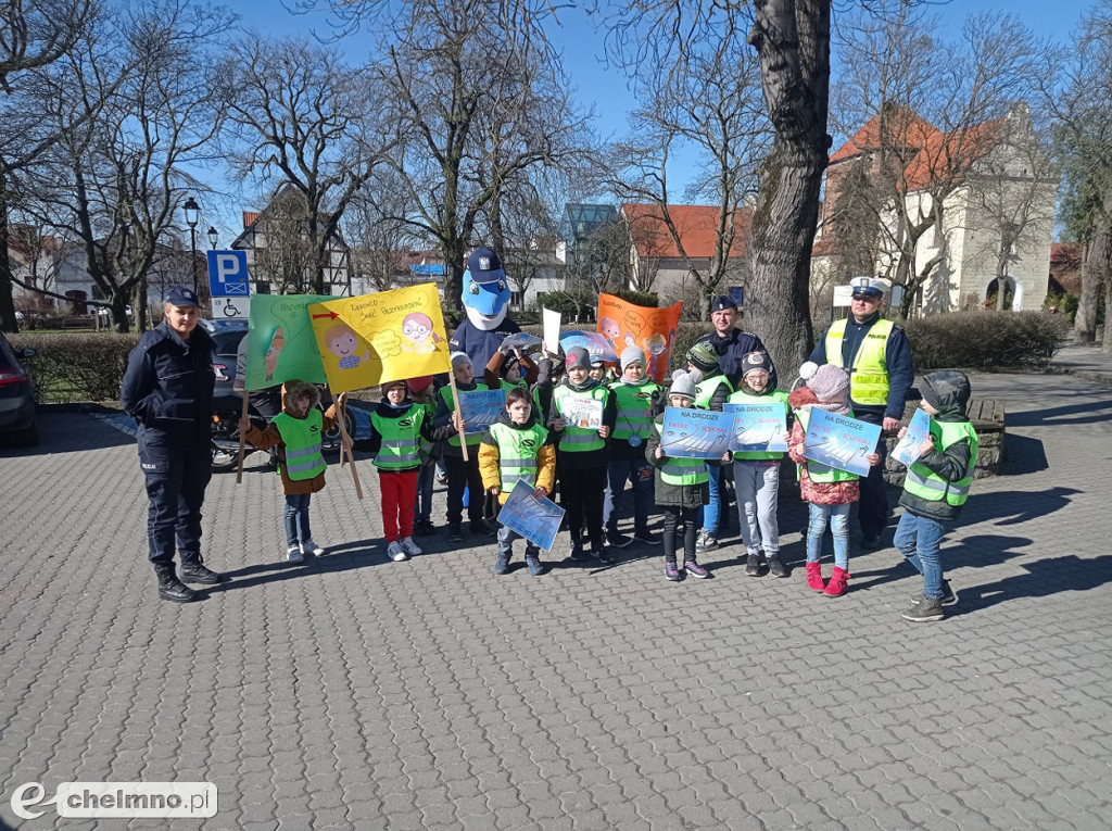 Polfin uczył dzieci w Chełmnie przechodzić przez jezdnię