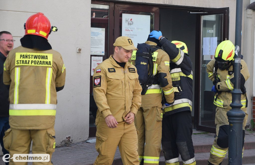 Pożar w Urzędzie Skarbowym w Chełmnie - ewakuacja pracowników
