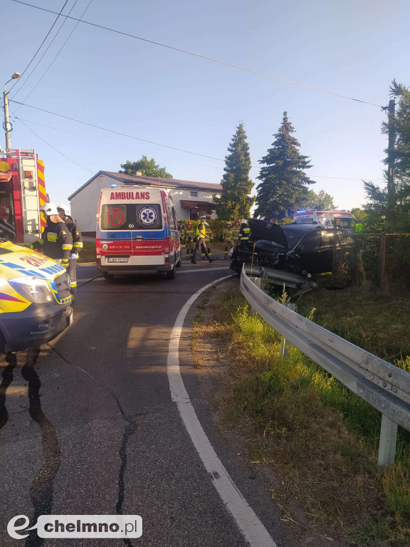 Dzisiejszy wypadek w okolicach Chełmna. Trzy osoby poszkodowane
