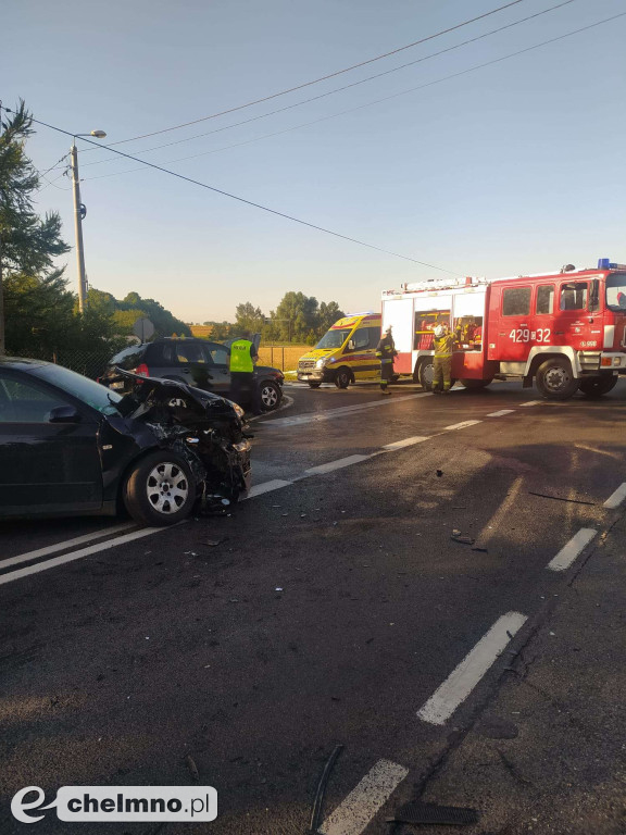 Dzisiejszy wypadek w okolicach Chełmna. Trzy osoby poszkodowane