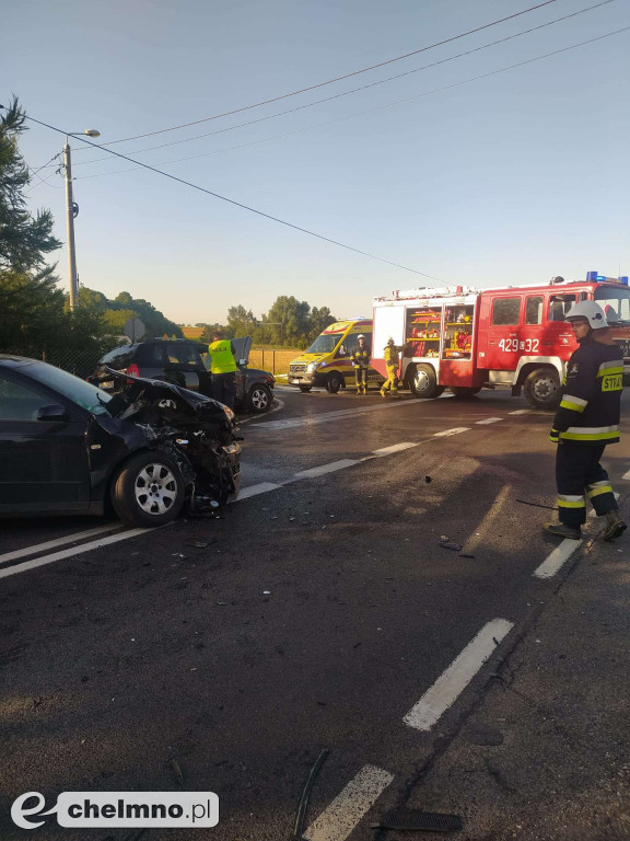 Dzisiejszy wypadek w okolicach Chełmna. Trzy osoby poszkodowane