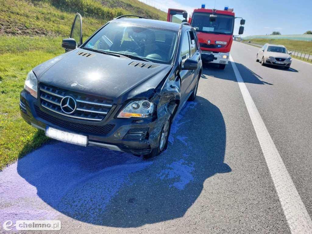 Kolizja 3 samochodów na autostradzie A1