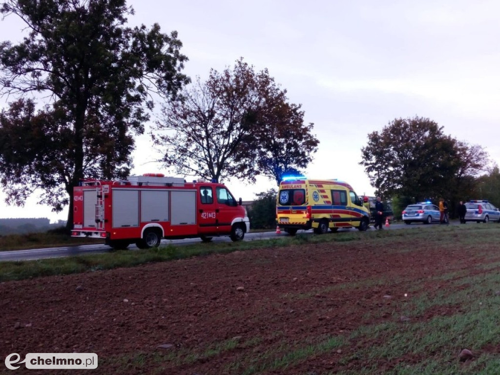 Poszkodowany w wypadku kierowca został zabrany śmigłowcem LPR do szpitala