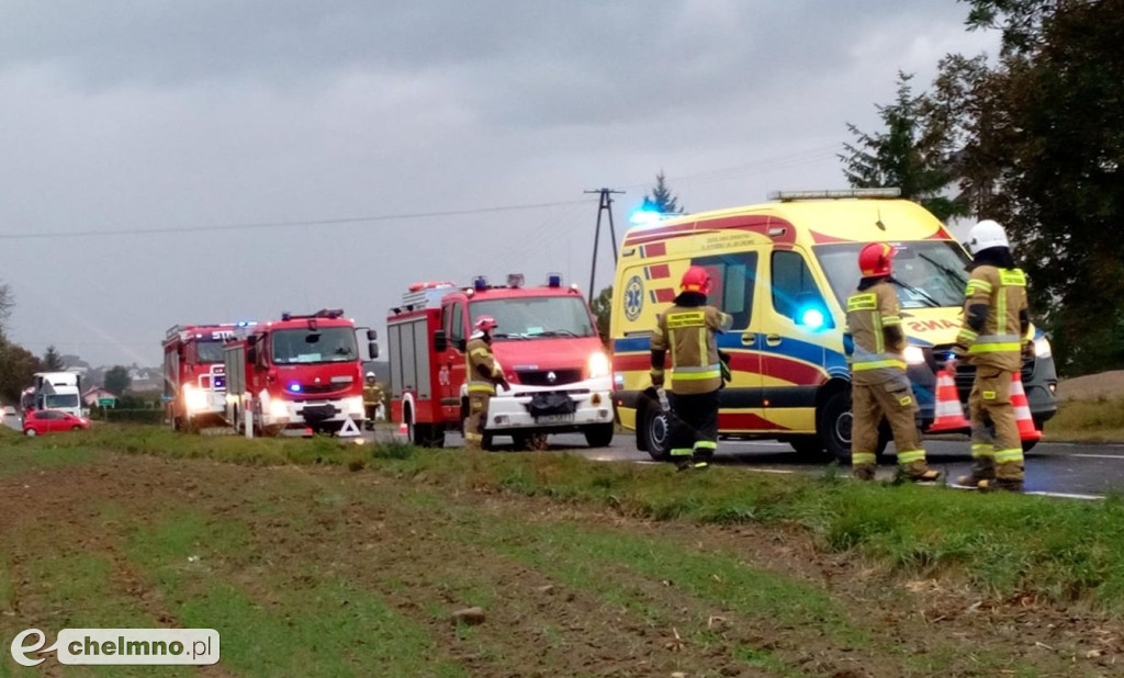 Poszkodowany w wypadku kierowca został zabrany śmigłowcem LPR do szpitala