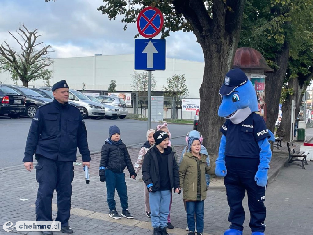 W Chełmnie Polfin przeprowadzał przez jezdnię i rozdawał odblaski