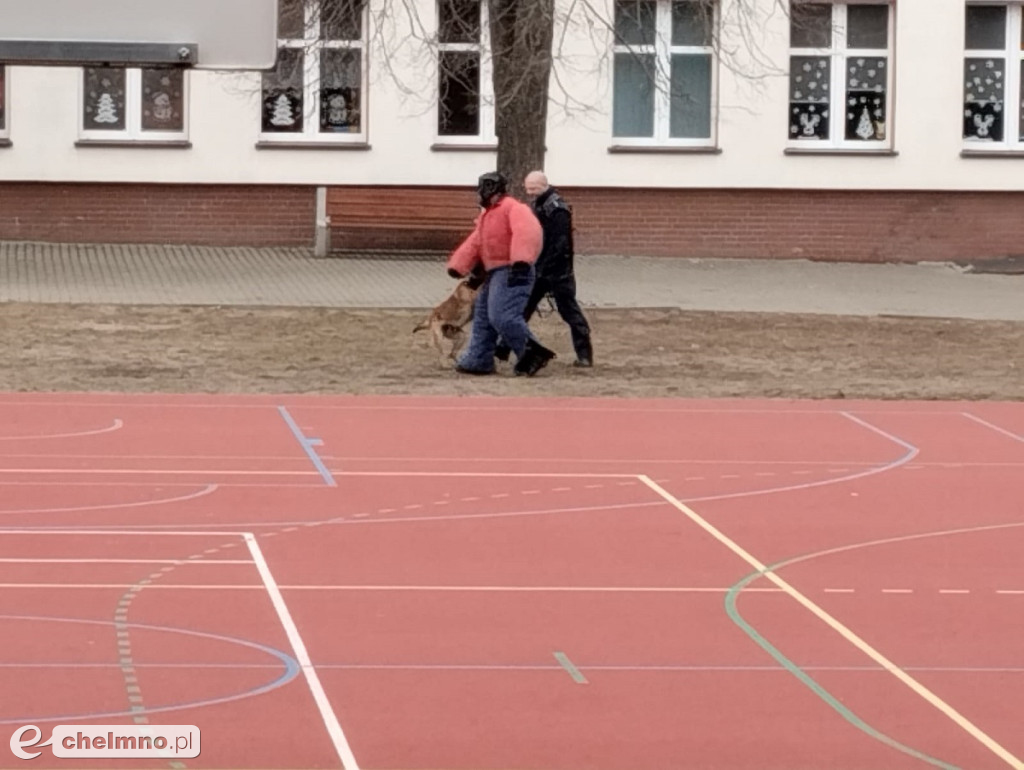 Szkolenie policyjnych psów pod okiem uczniów z Podwieska