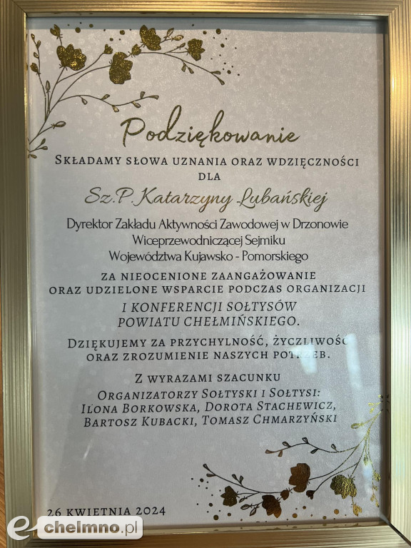 Tak było na I Konferencji Sołtysów Powiatu Chełmińskiego