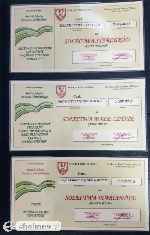 Podpisanie umów i wręczenie czeków laureatom IV Edycji Powiatowego Konkursu