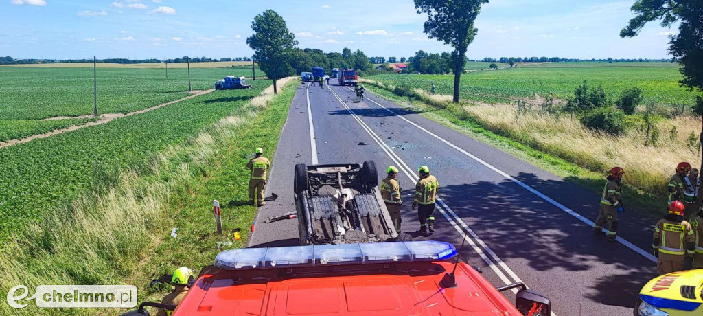 Wypadek w okolicach Chełmna. Trzy osoby zostały poszkodowane