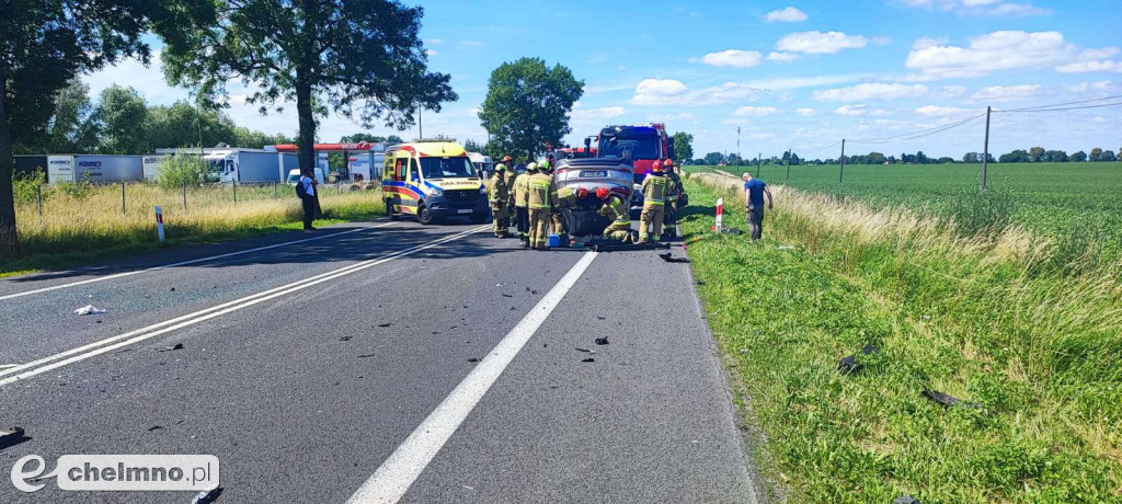 Wypadek w okolicach Chełmna. Trzy osoby zostały poszkodowane