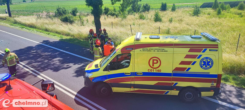 Wypadek w okolicach Chełmna. Trzy osoby zostały poszkodowane