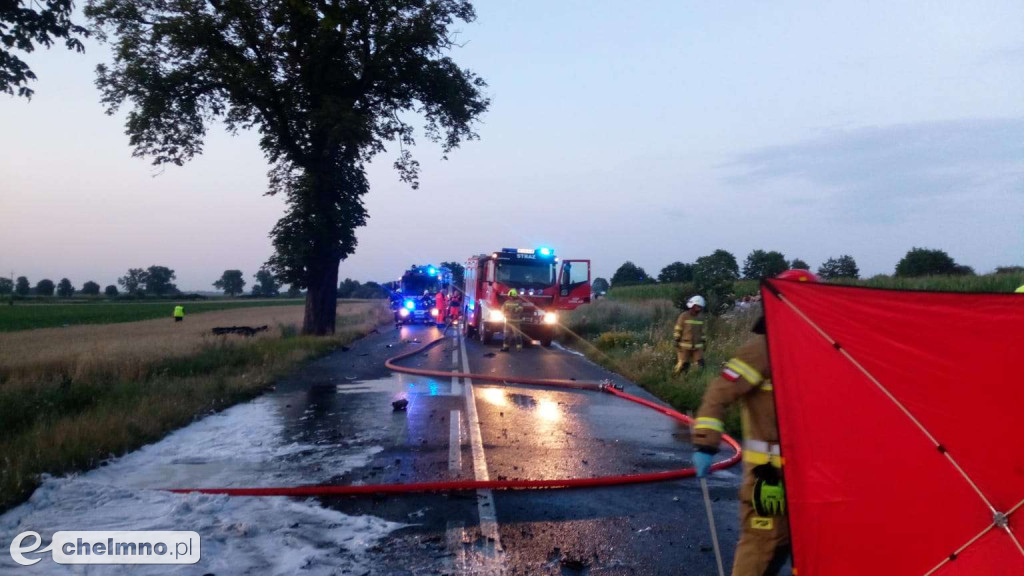 Tragiczny pożar po wypadku samochodowym - kierowca nie żyje
