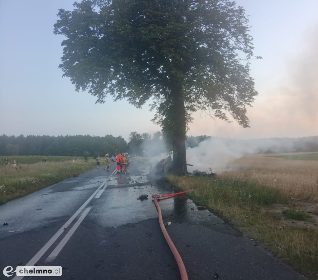Tragiczny pożar po wypadku samochodowym - kierowca nie żyje