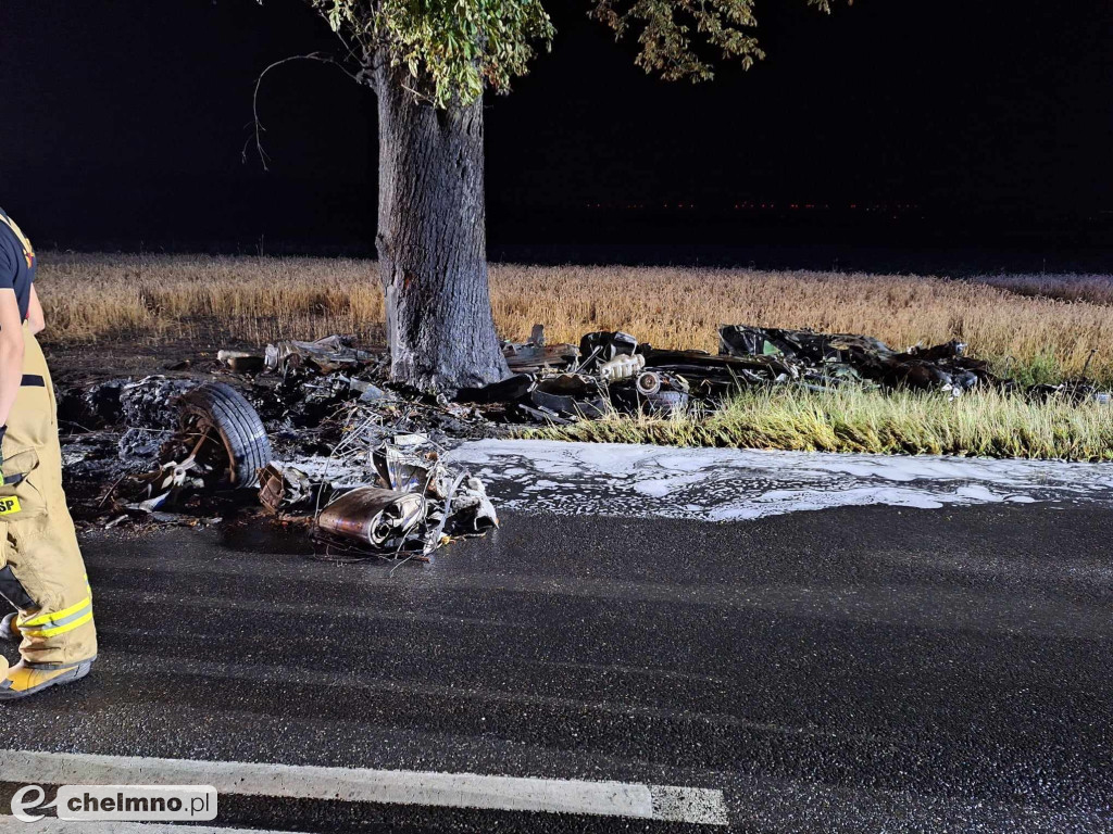 Tragiczny pożar po wypadku samochodowym - kierowca nie żyje