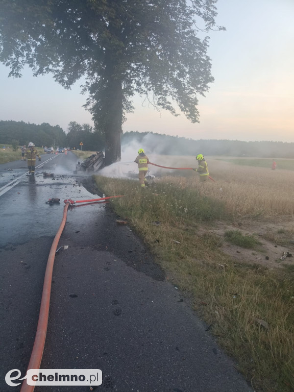 Tragiczny pożar po wypadku samochodowym - kierowca nie żyje