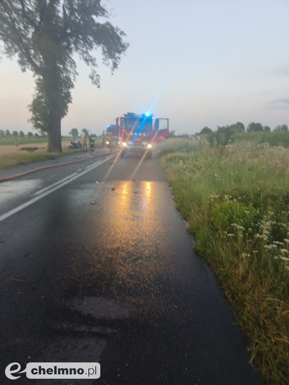 Tragiczny pożar po wypadku samochodowym - kierowca nie żyje