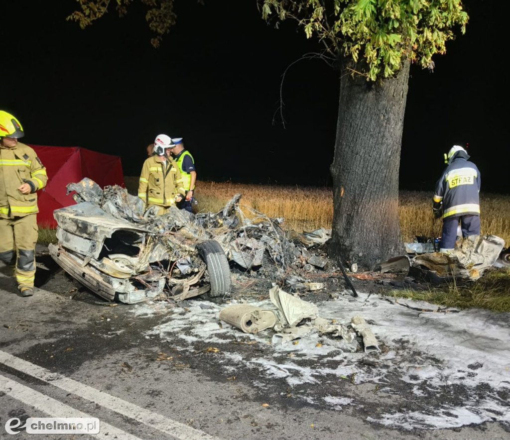 Tragiczny pożar po wypadku samochodowym - kierowca nie żyje