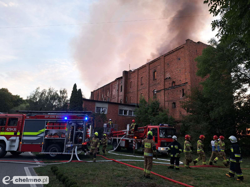 Dramatyczna noc w okolicach Płutowa. Ogień strawił historyczny młyn