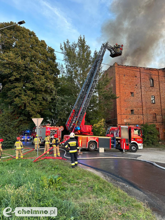 29 zastępów strażackich z 3 powiatów walczyło z pożarem młyna