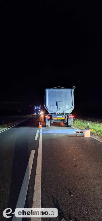 Wypadek w okolicach Chełmna: zderzenie samochodu osobowego z ciężarowym