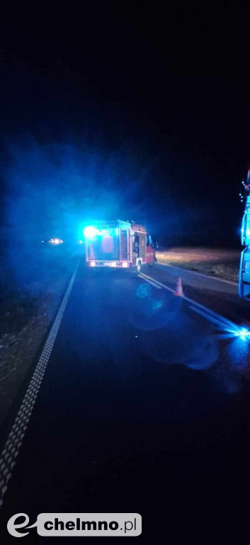 Wypadek w okolicach Chełmna: zderzenie samochodu osobowego z ciężarowym