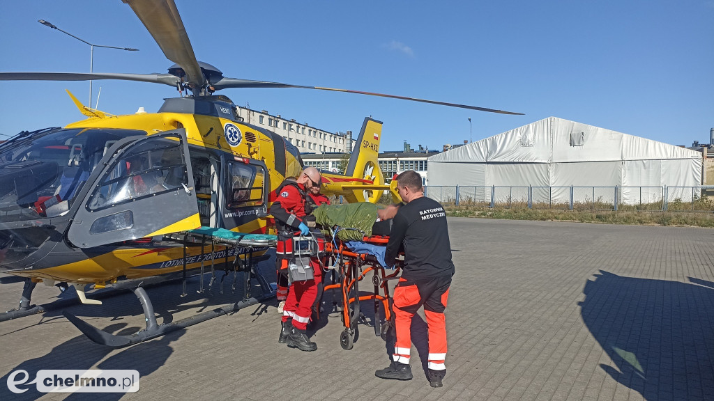 Wypadek motocyklisty z osobówką w Chełmnie