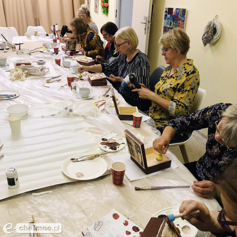 Jesienne skrzyneczki- decoupage w GOK-u