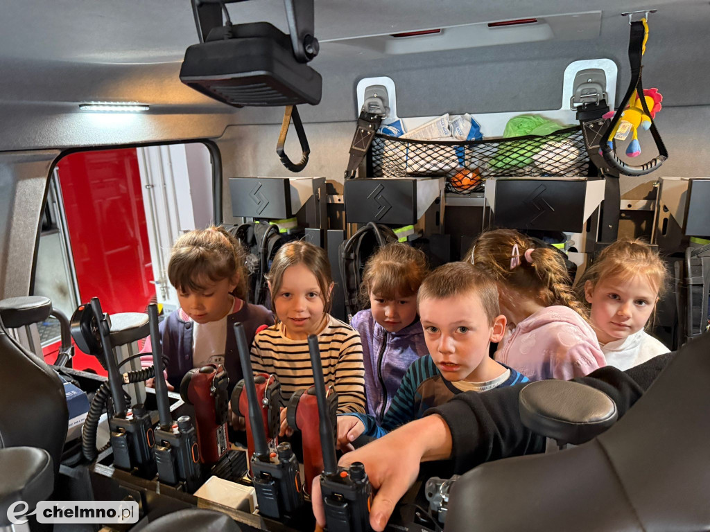 Przedszkolaki z wizytą w Komendzie Powiatowej PSP w Chełmnie