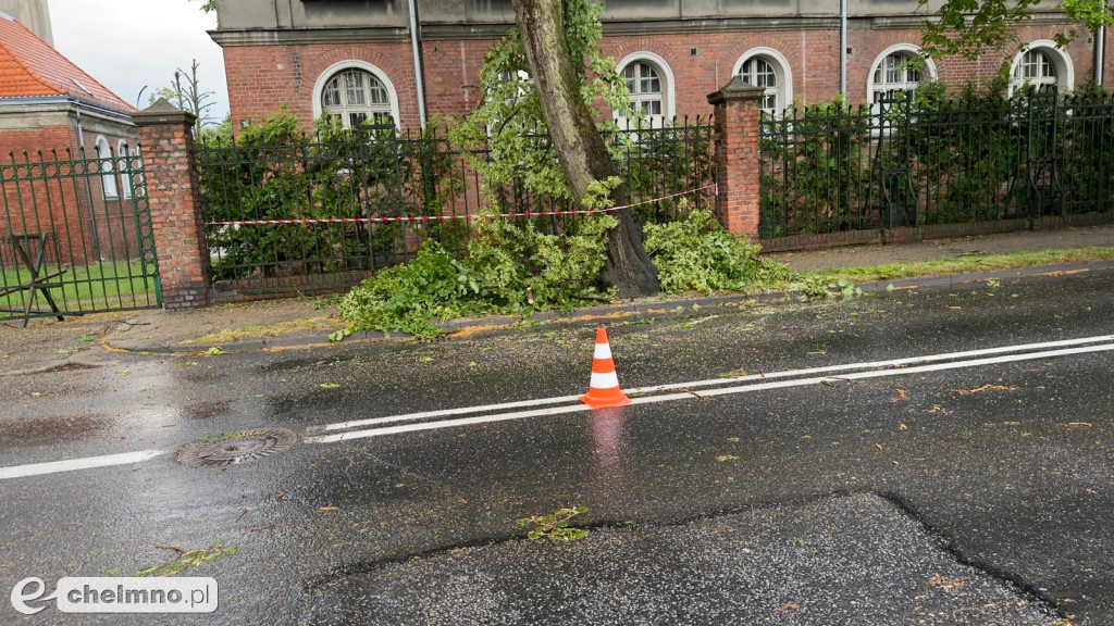 Liczne zniszczenia po wczorajszej nawałnicy w Chełmnie
