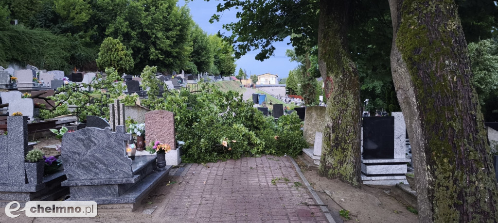 Liczne zniszczenia po wczorajszej nawałnicy w Chełmnie