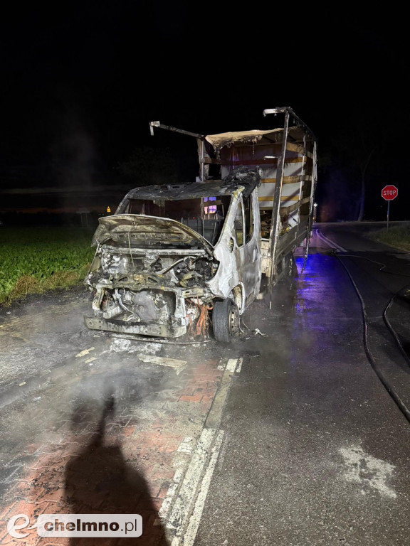 Pożar samochodu i wypadek w jednym dniu w okolicach Chełmna