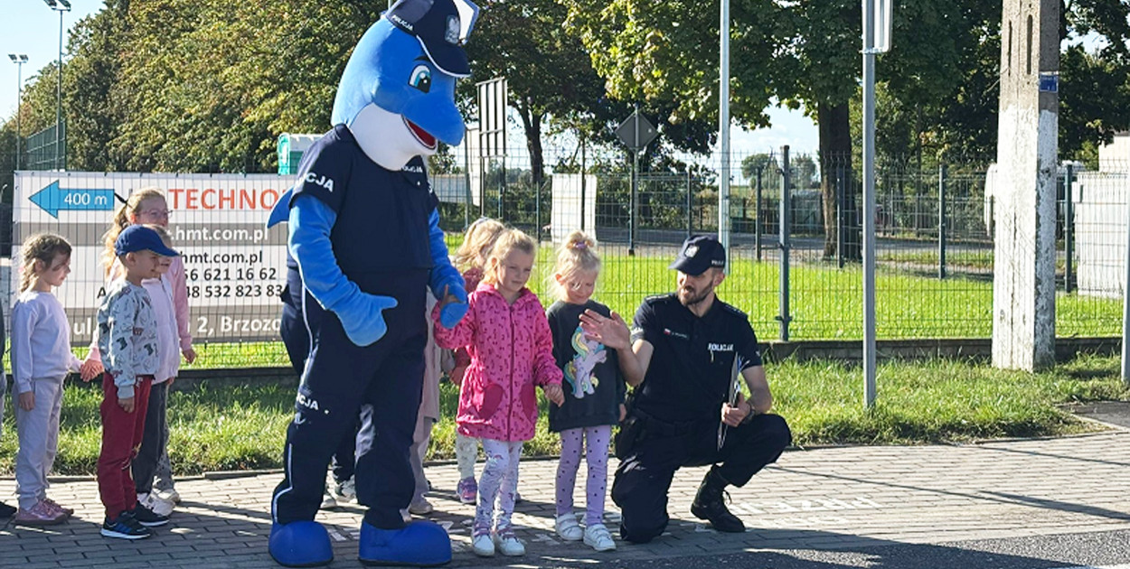 Z Polfinem przez pasy - policjanci uczą najmłodszych