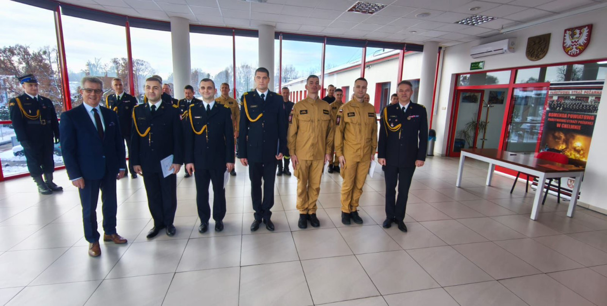 Uroczysta zbiórka w KP PSP w Chełmnie