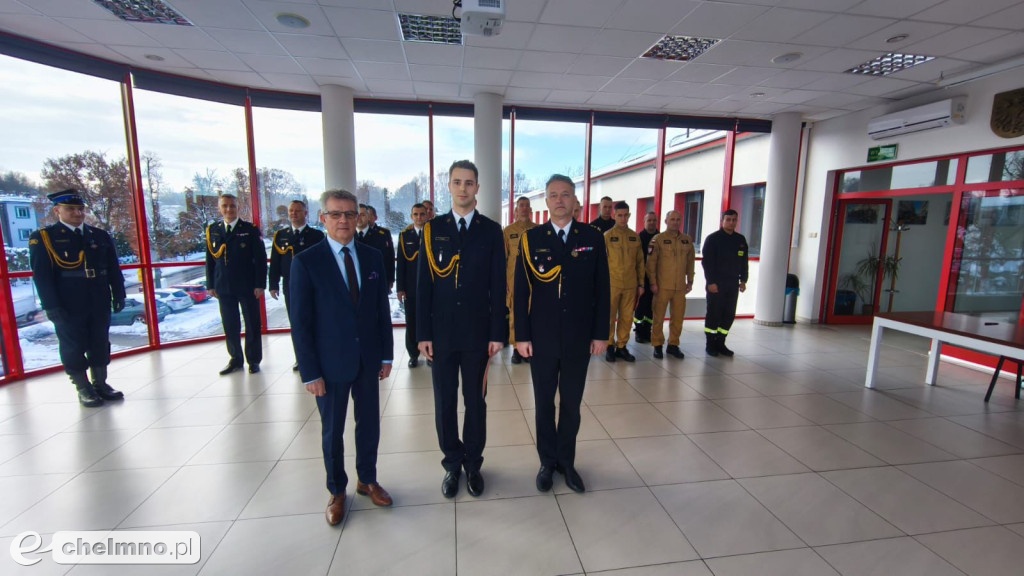 Uroczysta zbiórka w KP PSP w Chełmnie