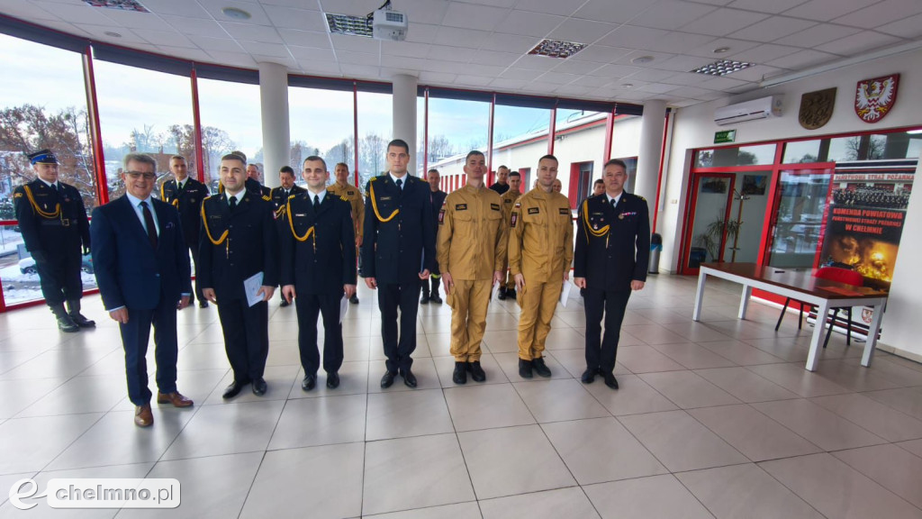 Uroczysta zbiórka w KP PSP w Chełmnie
