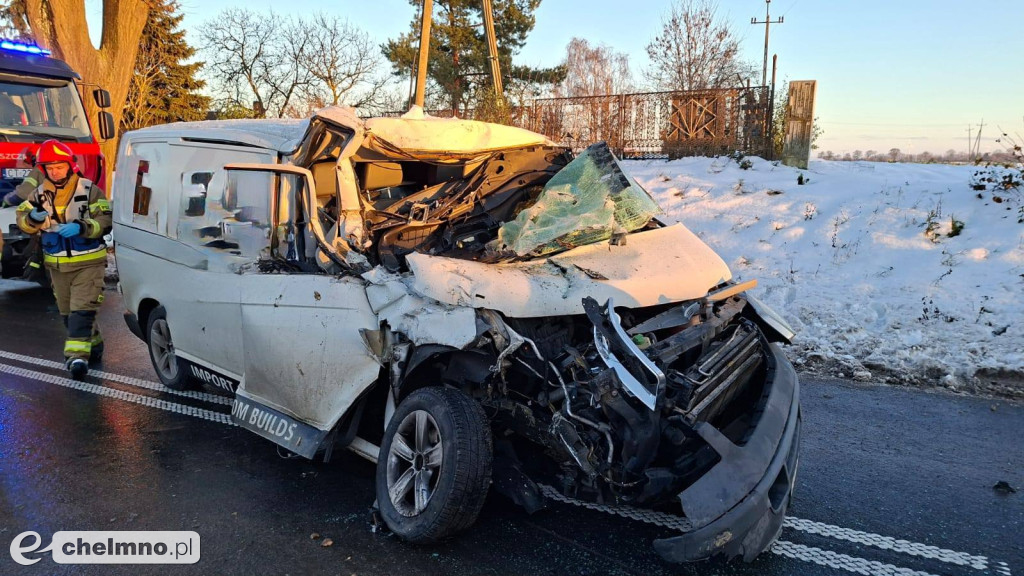 Wypadek na drodze powiatowej w Unisławiu