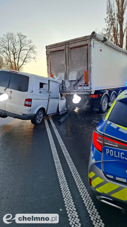 Wypadek na drodze powiatowej w Unisławiu