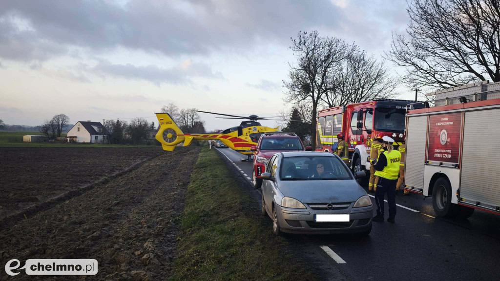 Zderzenie samochodu osobowego z ciężarówką, jedna osoba ranna