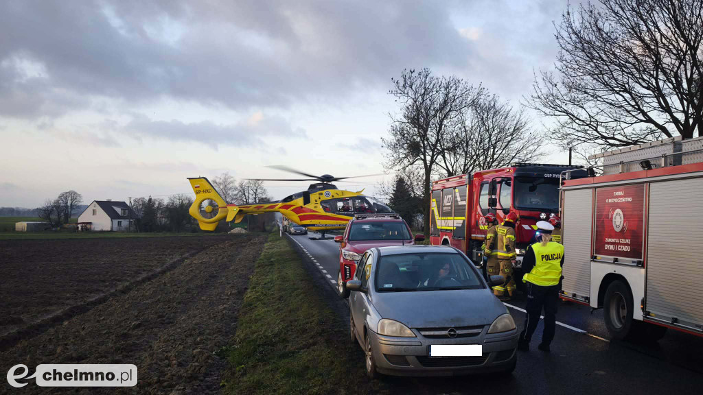Zderzenie samochodu osobowego z ciężarówką, jedna osoba ranna