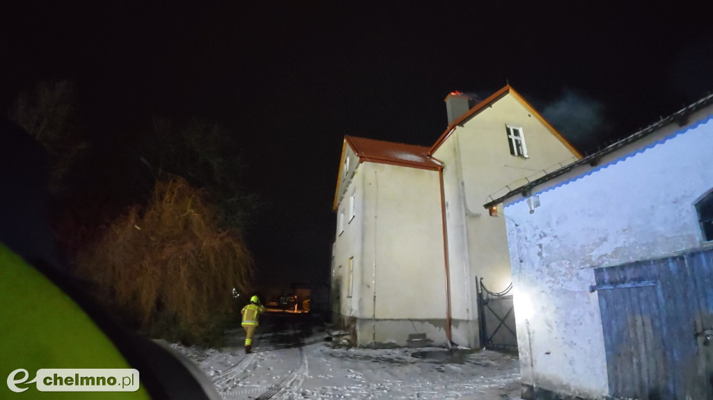 Pożar sadzy w kominie w Bajerzu