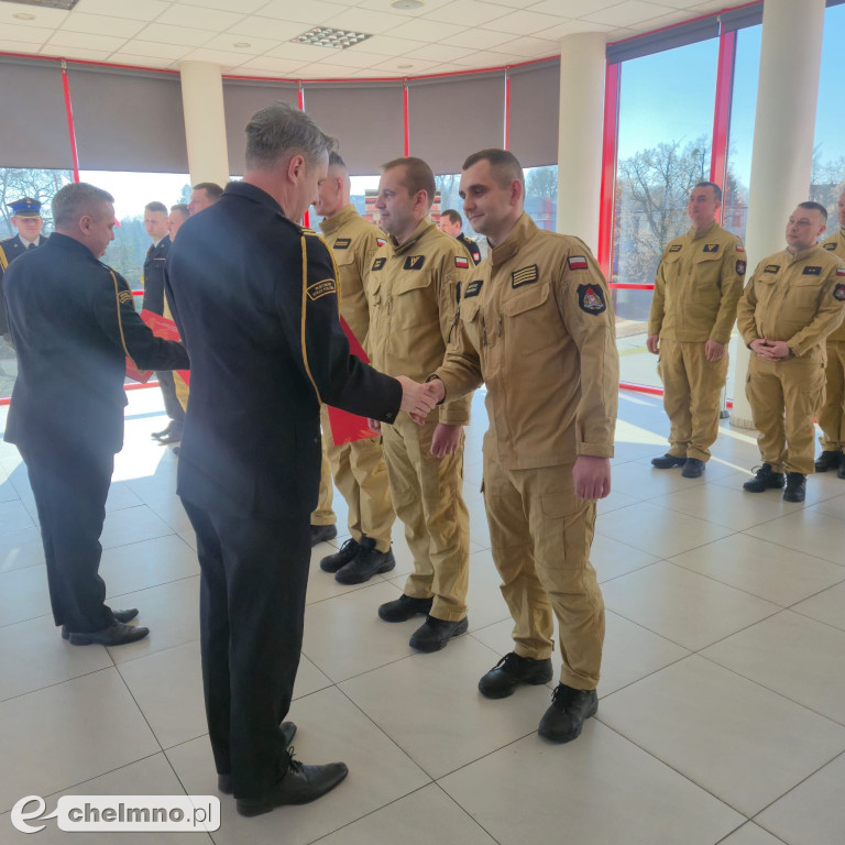 Uroczysta zbiorka w KP PSP w Chełmnie