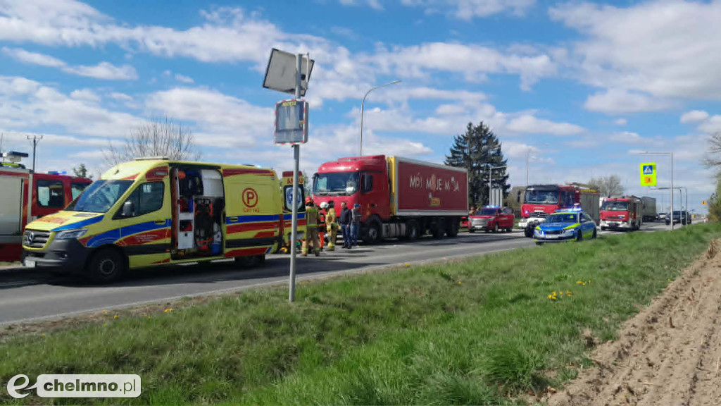 Wypadek na DW 548 w Krusinie – motocyklista ranny