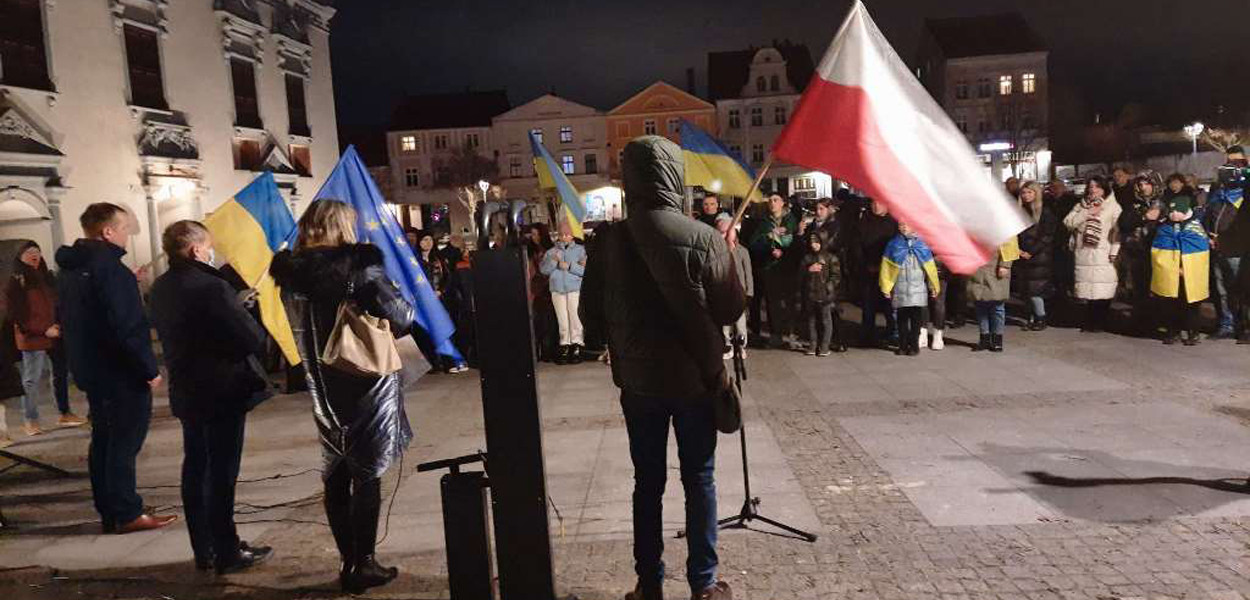 Spotkanie w pierwszą rocznicę wybuchu wojny na Ukrainie