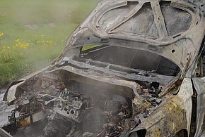 Płonący samochód sparaliżował autostradę A1-82321