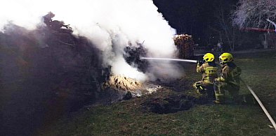 Pożar sterty drewna na prywatnej posesji w Brukach Unisławskich -90818