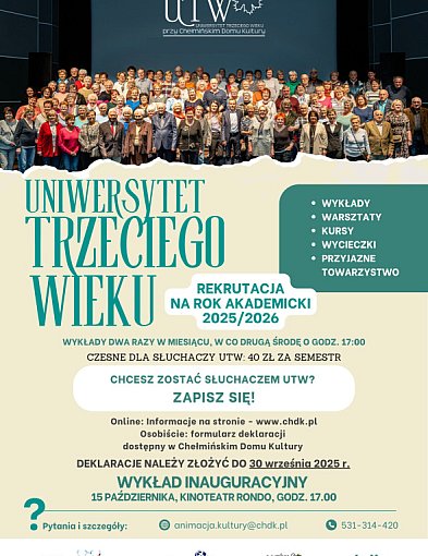 Już dziś zostań Słuchaczem Uniwersytetu Trzeciego Wieku przy CHDK-95069